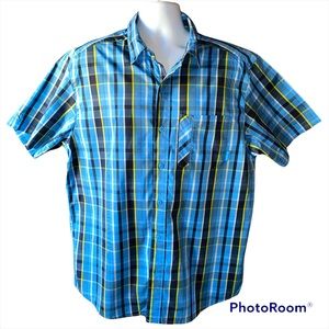 Columbia L Omni-Wick Advanced Evaporation Plaid Short Sleeve Button Up